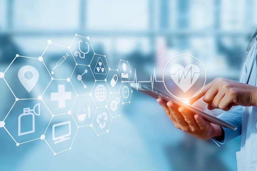 AI automation in healthcare background