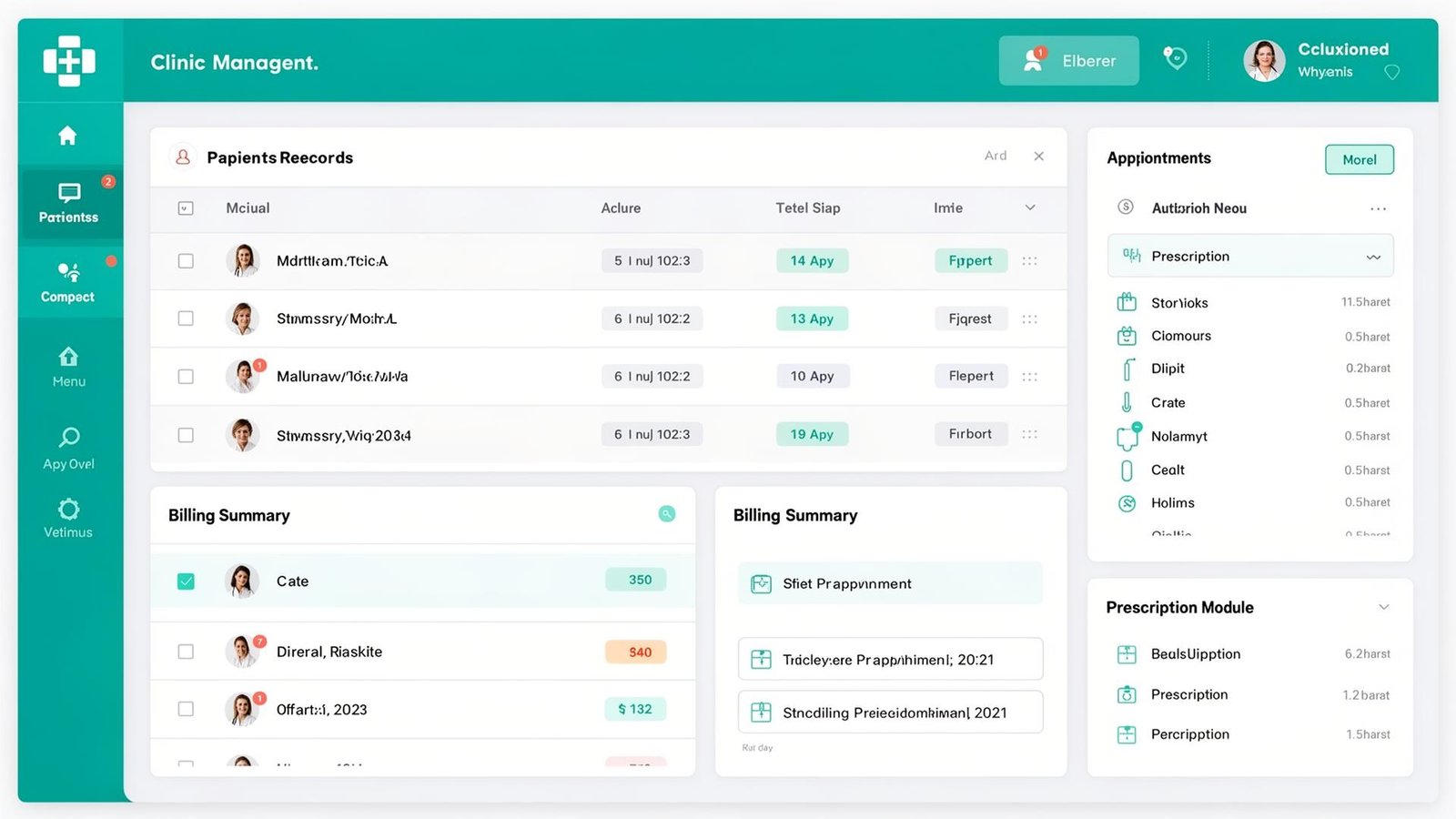 Clinic Management System Dashboard